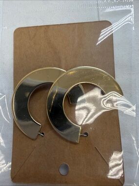 J. Crew Polished Gold Crescent Hoop Earrings